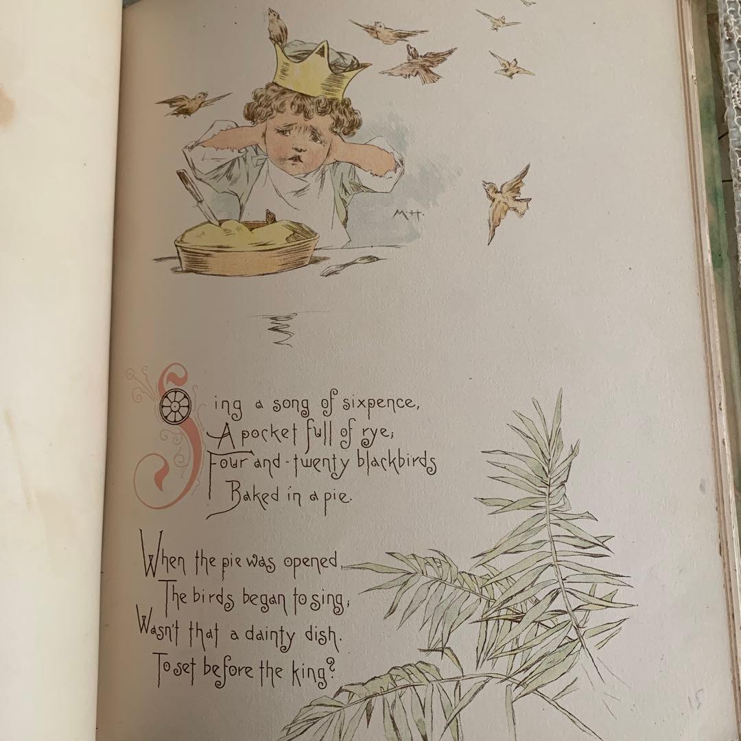 超稀少1891年アンティーク美しい挿絵の絵本マザーグース洋書モードハンフリー古書