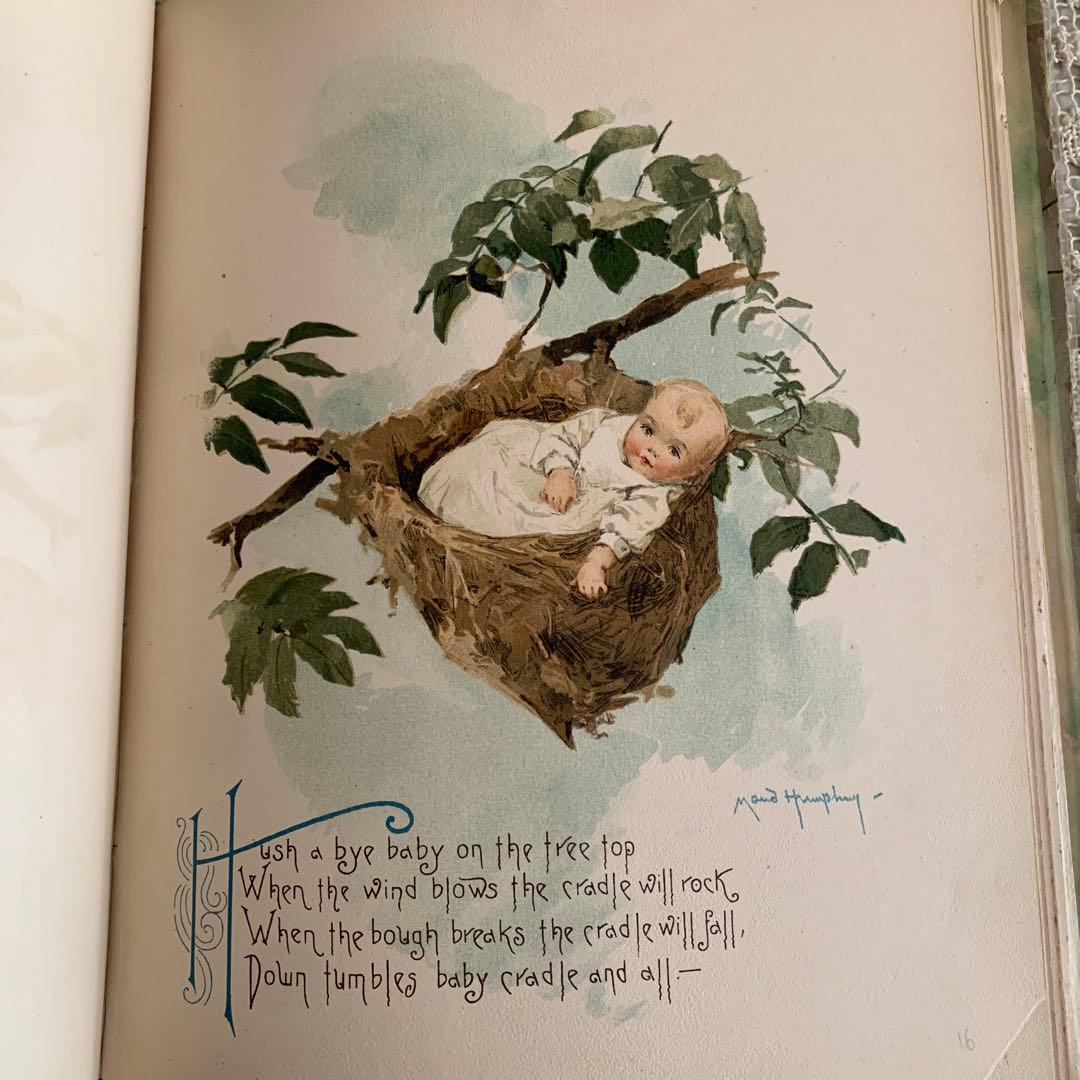 超稀少1891年アンティーク美しい挿絵の絵本マザーグース洋書モードハンフリー古書