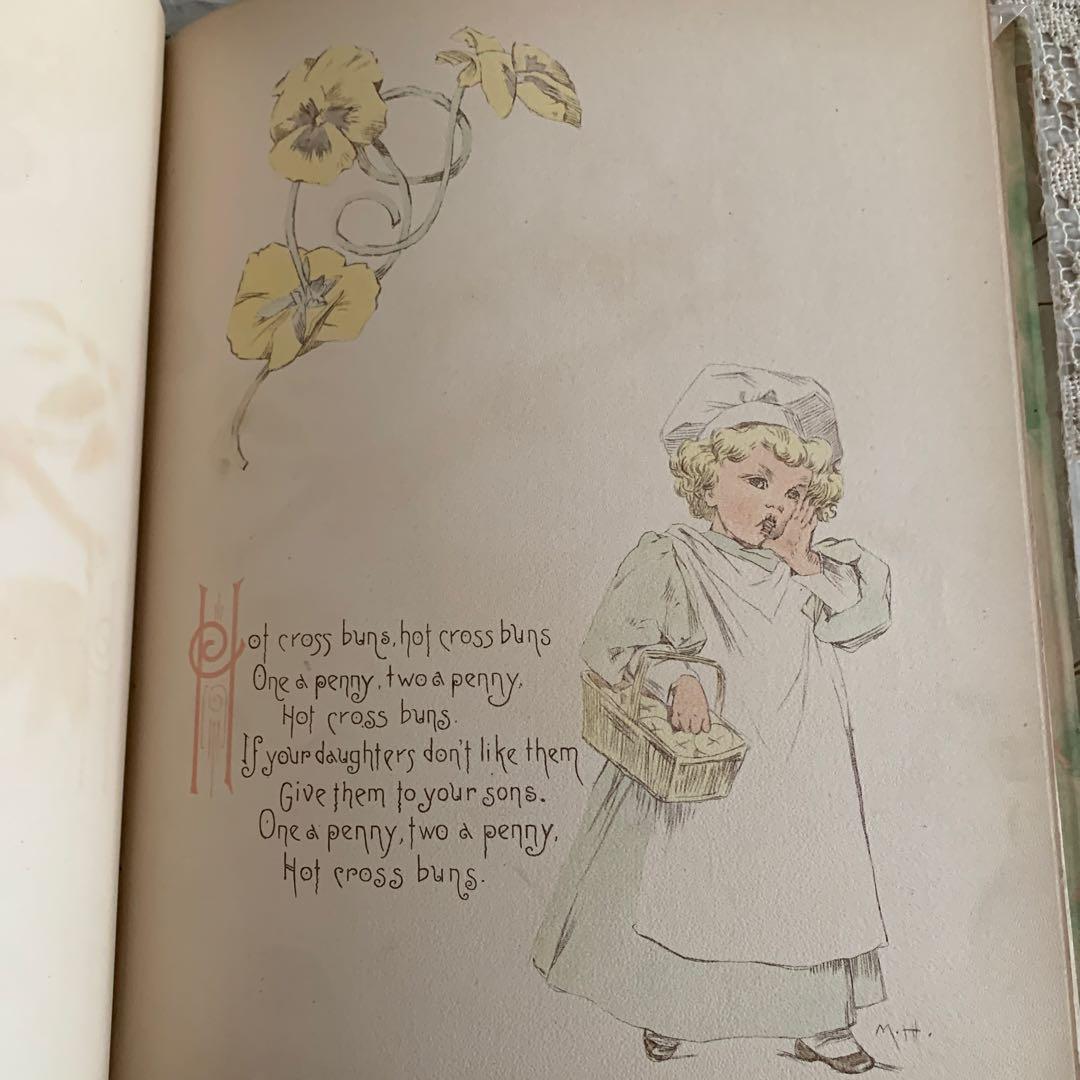 超稀少1891年アンティーク美しい挿絵の絵本マザーグース洋書モードハンフリー古書
