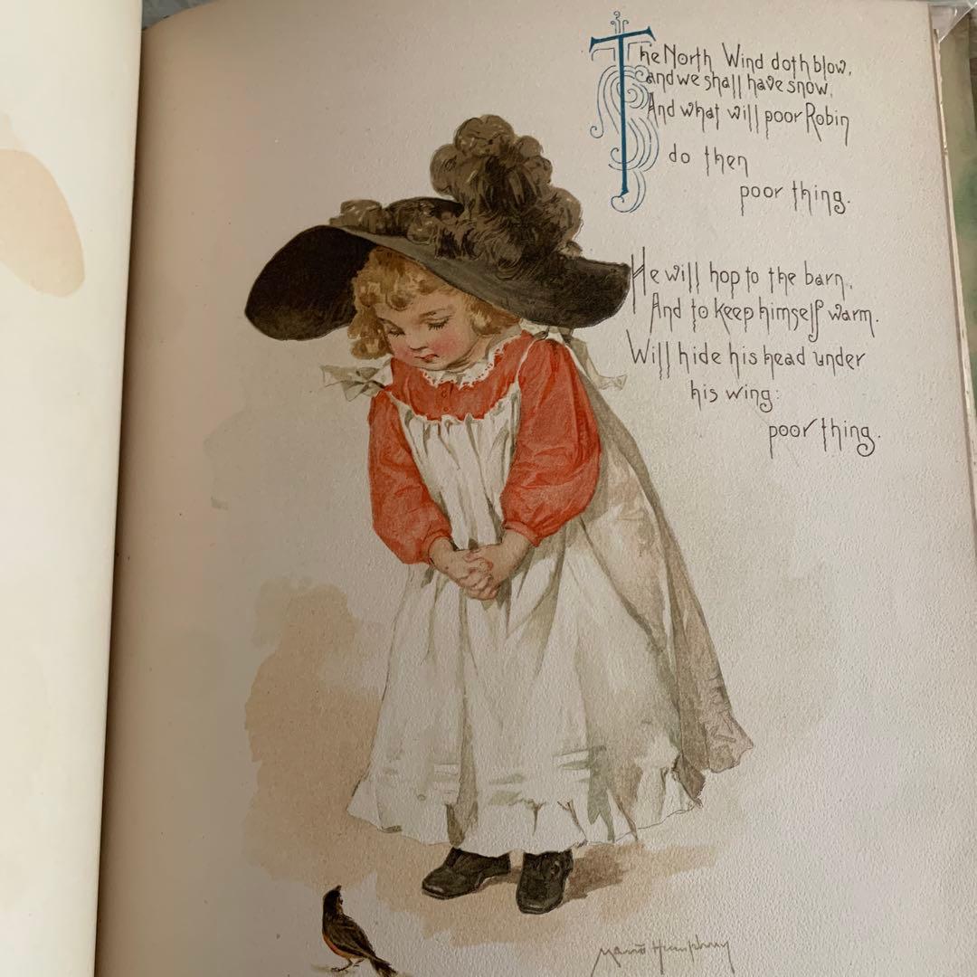 超稀少1891年アンティーク美しい挿絵の絵本マザーグース洋書モードハンフリー古書