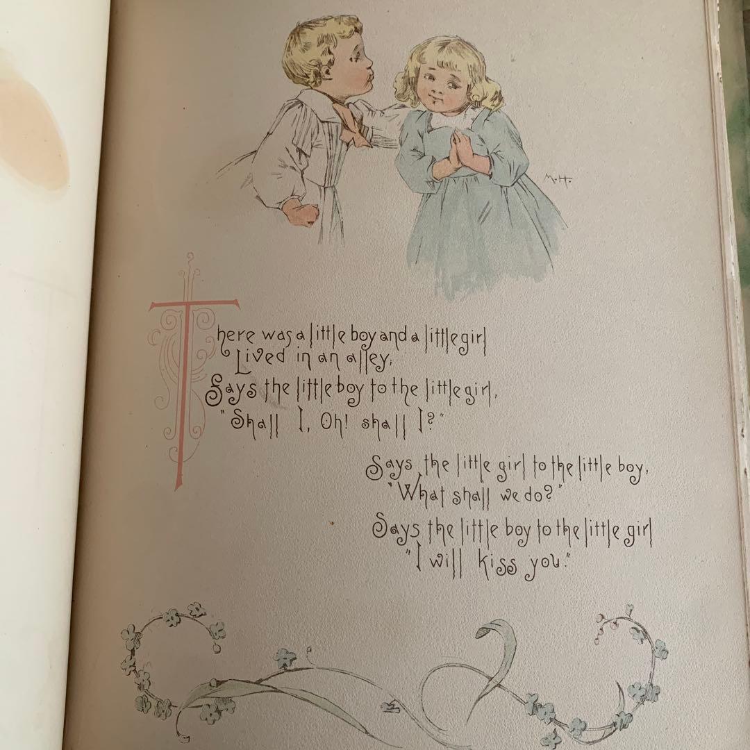 超稀少1891年アンティーク美しい挿絵の絵本マザーグース洋書モードハンフリー古書