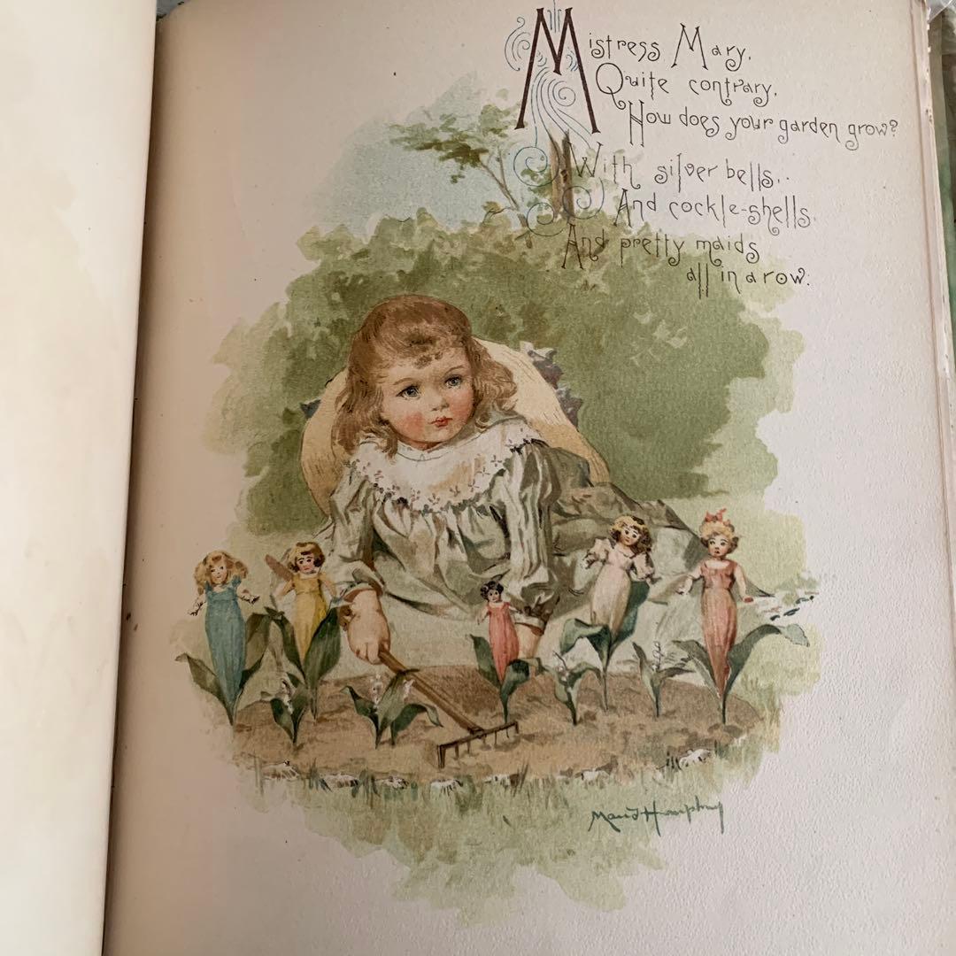 超稀少1891年アンティーク美しい挿絵の絵本マザーグース洋書モードハンフリー古書