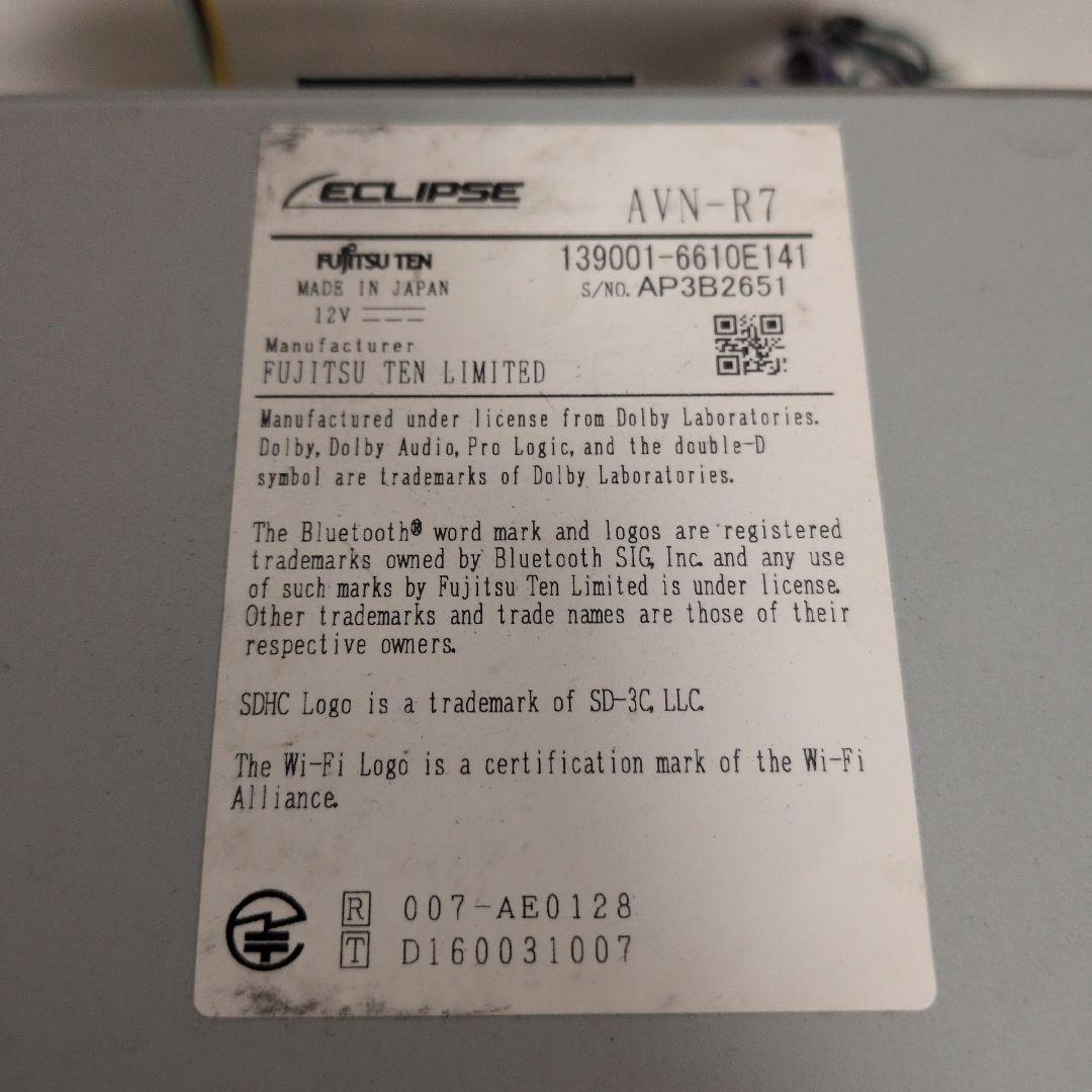 382 動作良好 AVN-R7 イクリプス　地図2016年 Bluetooth