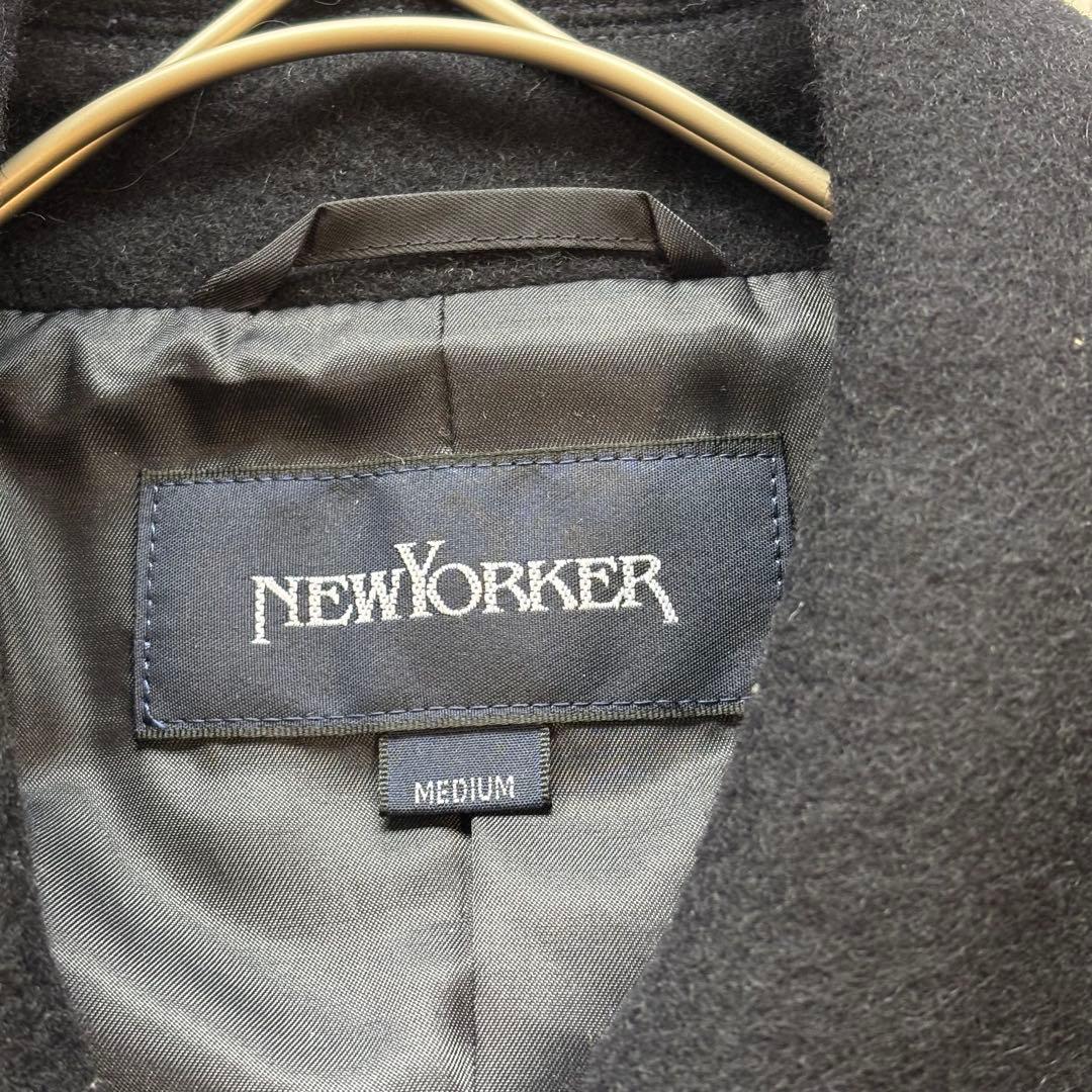 新品タグ付き✨ニューヨーカー　ピーコート　ネイビー【L】ウール　ダブルブレスト