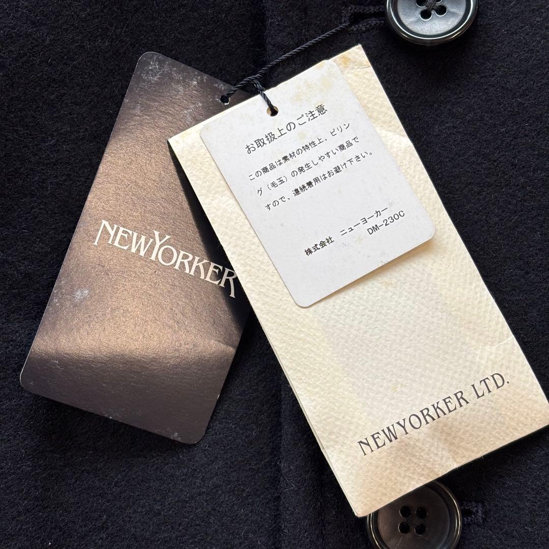 新品タグ付き✨ニューヨーカー　ピーコート　ネイビー【L】ウール　ダブルブレスト