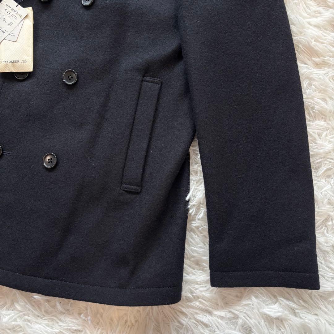新品タグ付き✨ニューヨーカー　ピーコート　ネイビー【L】ウール　ダブルブレスト