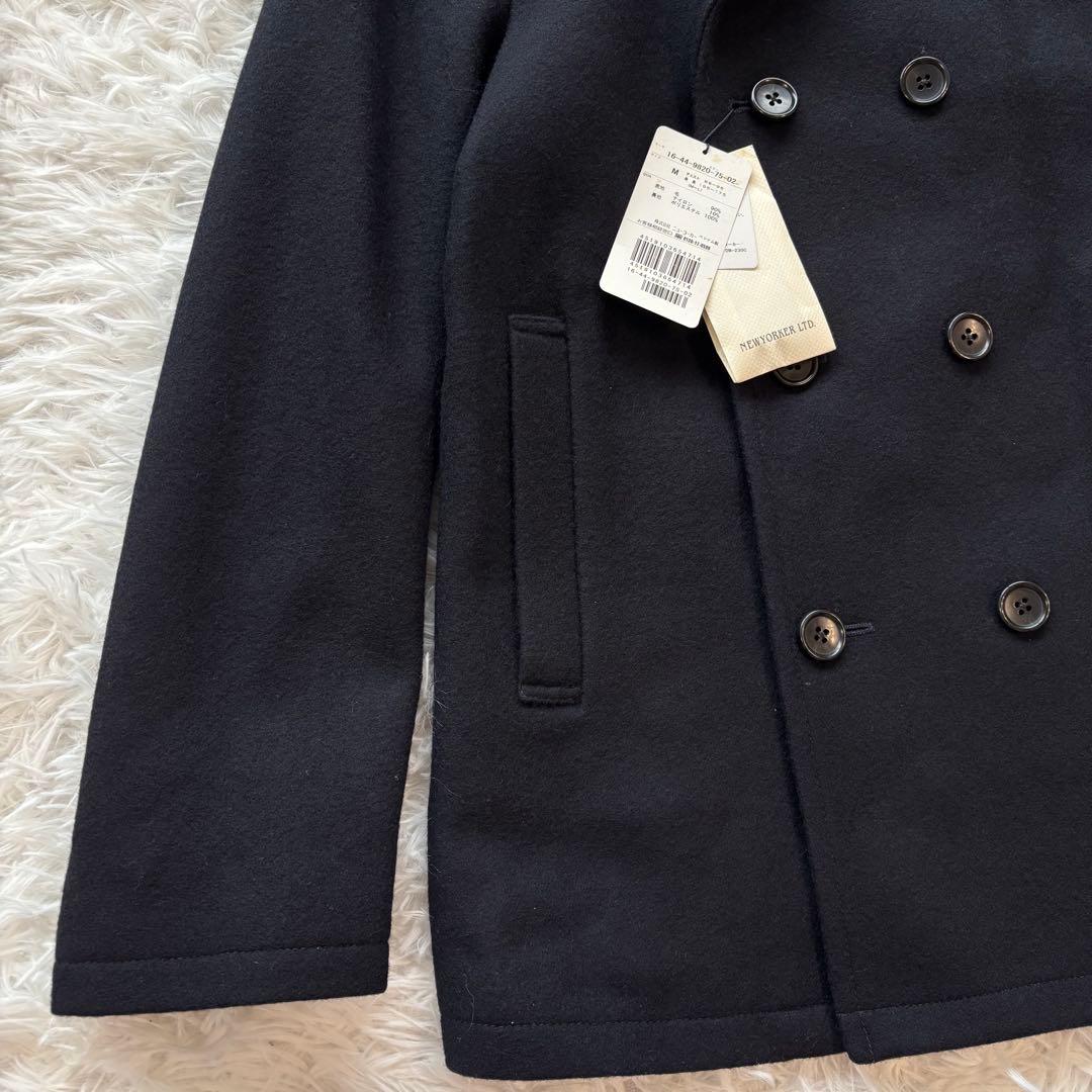 新品タグ付き✨ニューヨーカー　ピーコート　ネイビー【L】ウール　ダブルブレスト