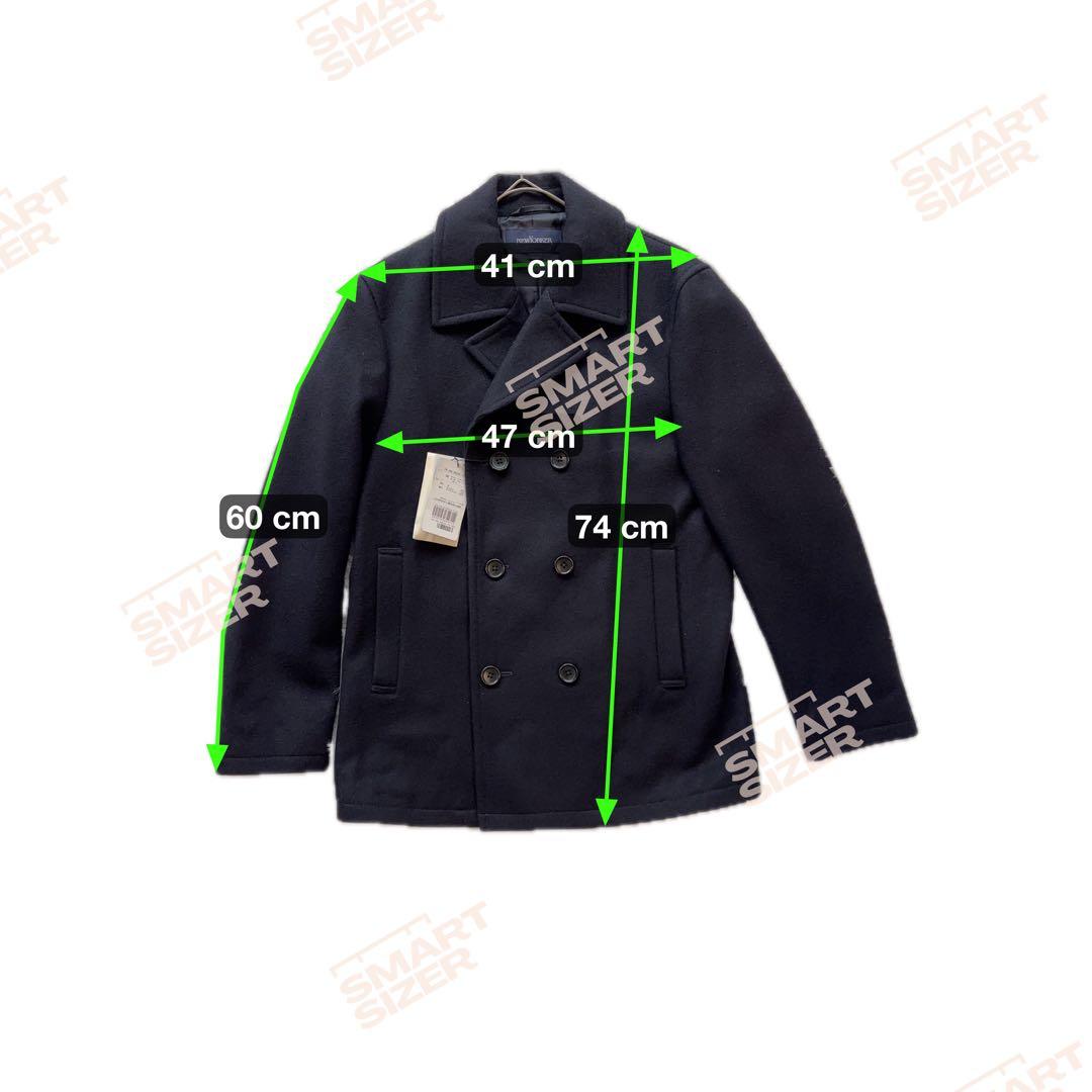 新品タグ付き✨ニューヨーカー　ピーコート　ネイビー【L】ウール　ダブルブレスト