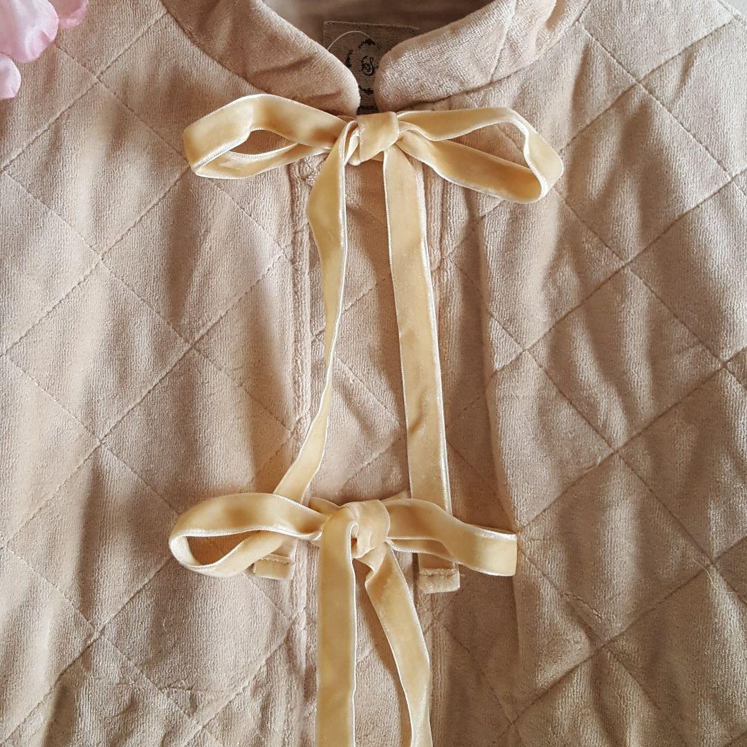 新品　SM2☆ベージュ／ベロア中綿キルトジャケット