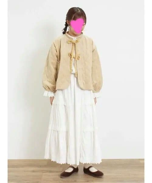 新品　SM2☆ベージュ／ベロア中綿キルトジャケット