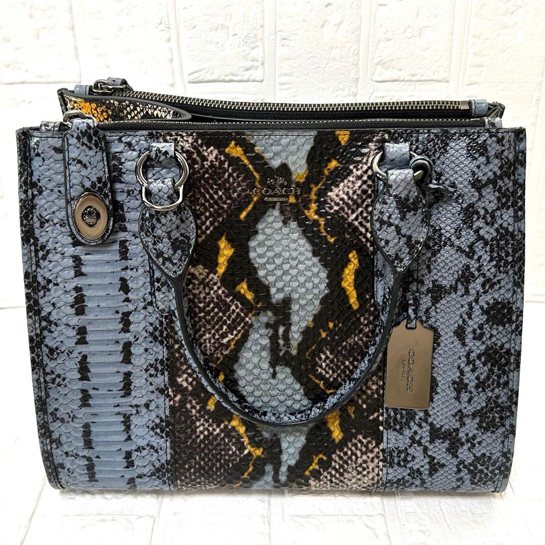 ♦︎COACH♦︎パイソン柄2wayレザーバッグ　ショルダー付き　未使用品