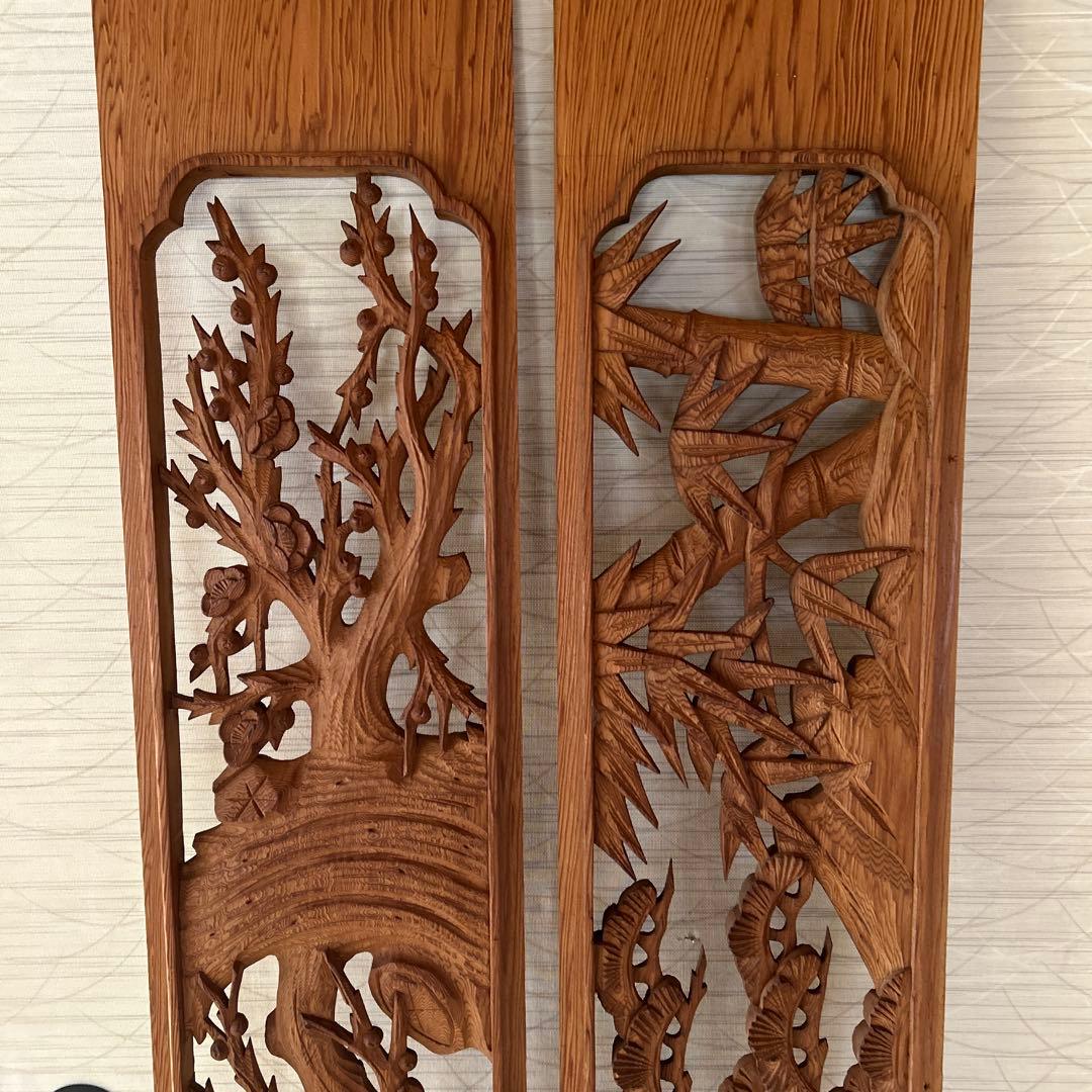 欄間　アンティーク　二枚