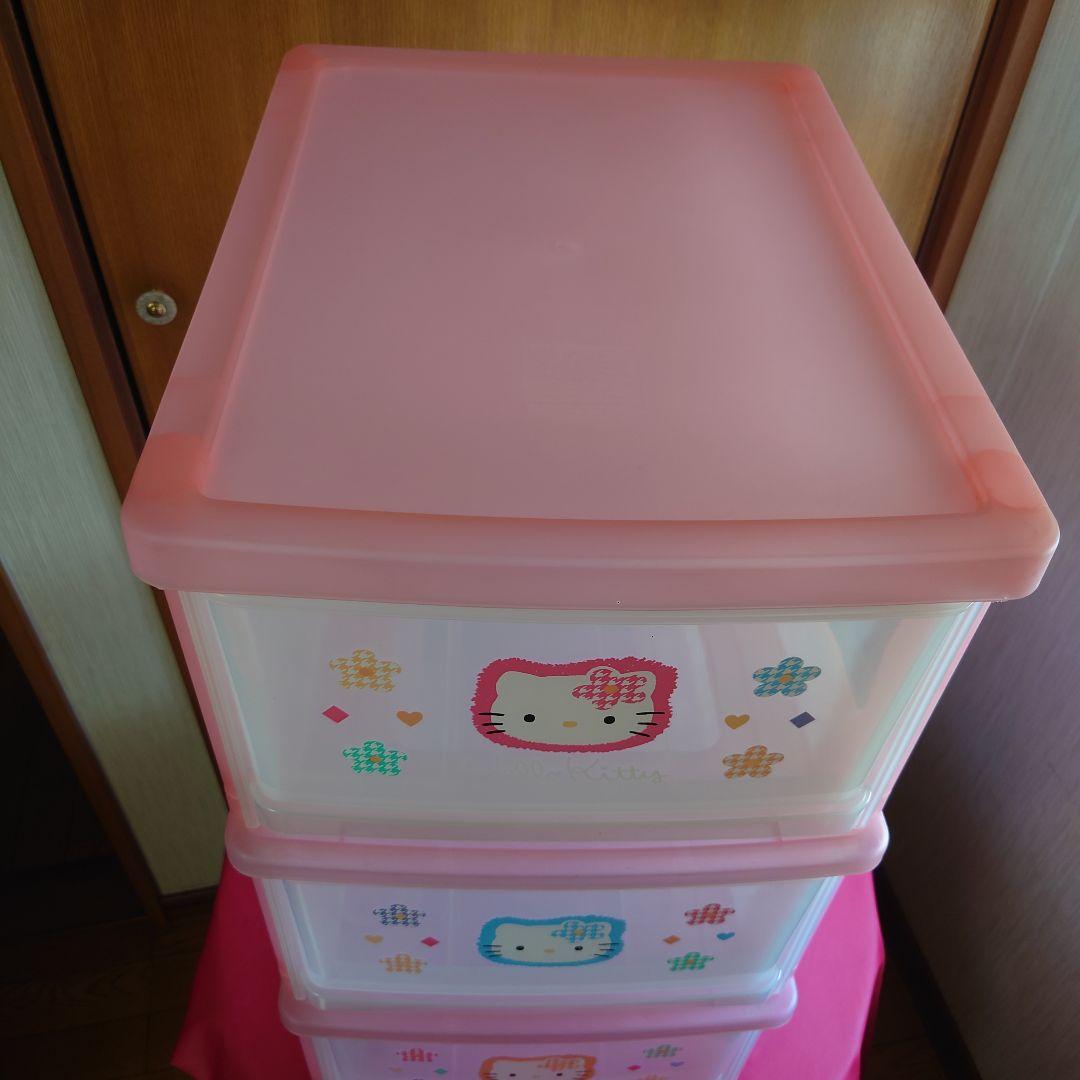サンリオ 1998年のハローキティ 3段チェストボックス ピンク レア品！美品！
