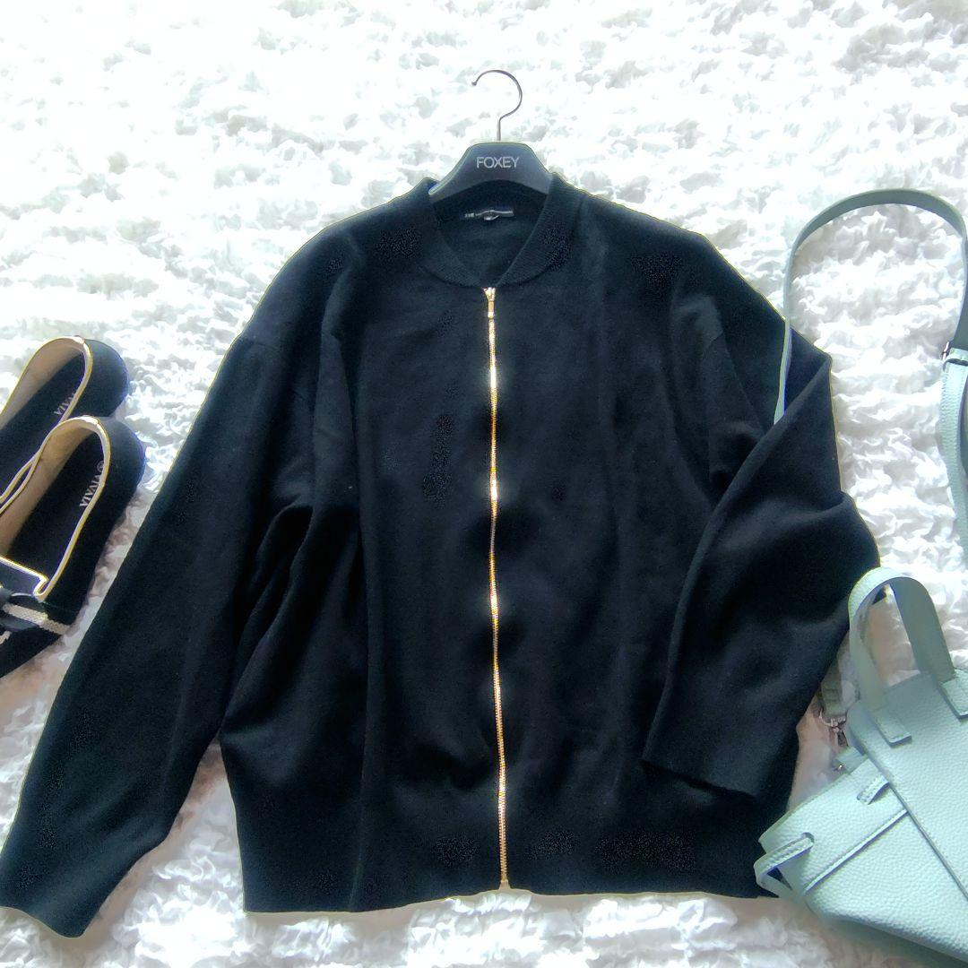 極美品　23区　46　ヴィスコースストレッチ ニットブルゾン　2023　洗える