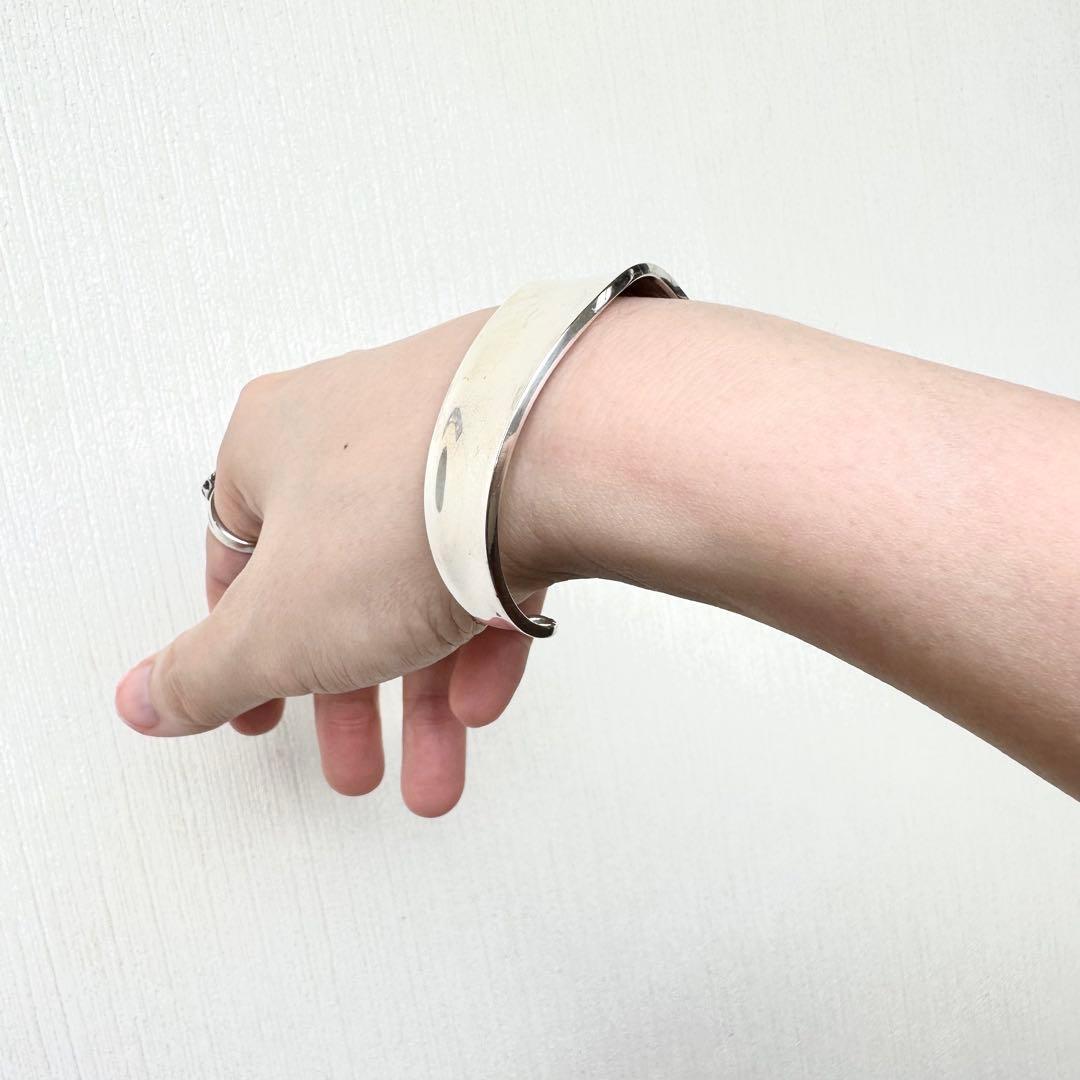 ヴィンテージ！Silver Wavy Curve ブレスレット　#1