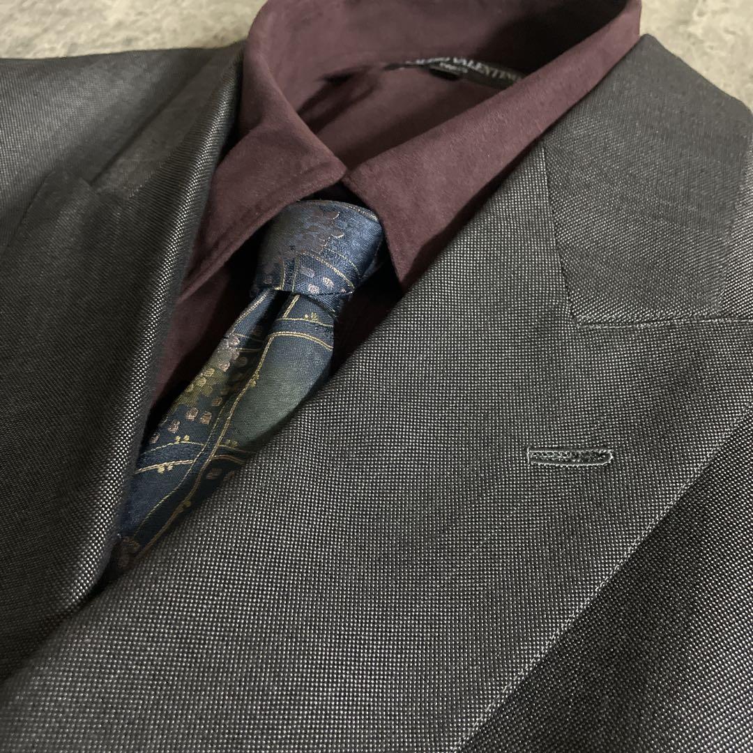 極美品 BALENCIAGAネクタイ England製 極上ウール ダブルスーツ