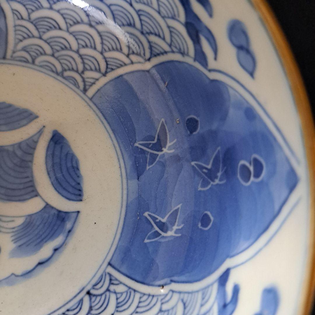 「あふれる青海波(せいがいは)模様！」古伊万里染付鉢 3客セット 骨董アンティー