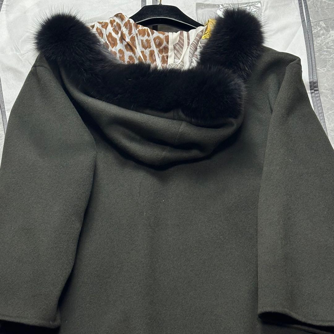 極美品♡最高級カシミヤ100% スパダチーニ コート　金ボタン　フォックスファー