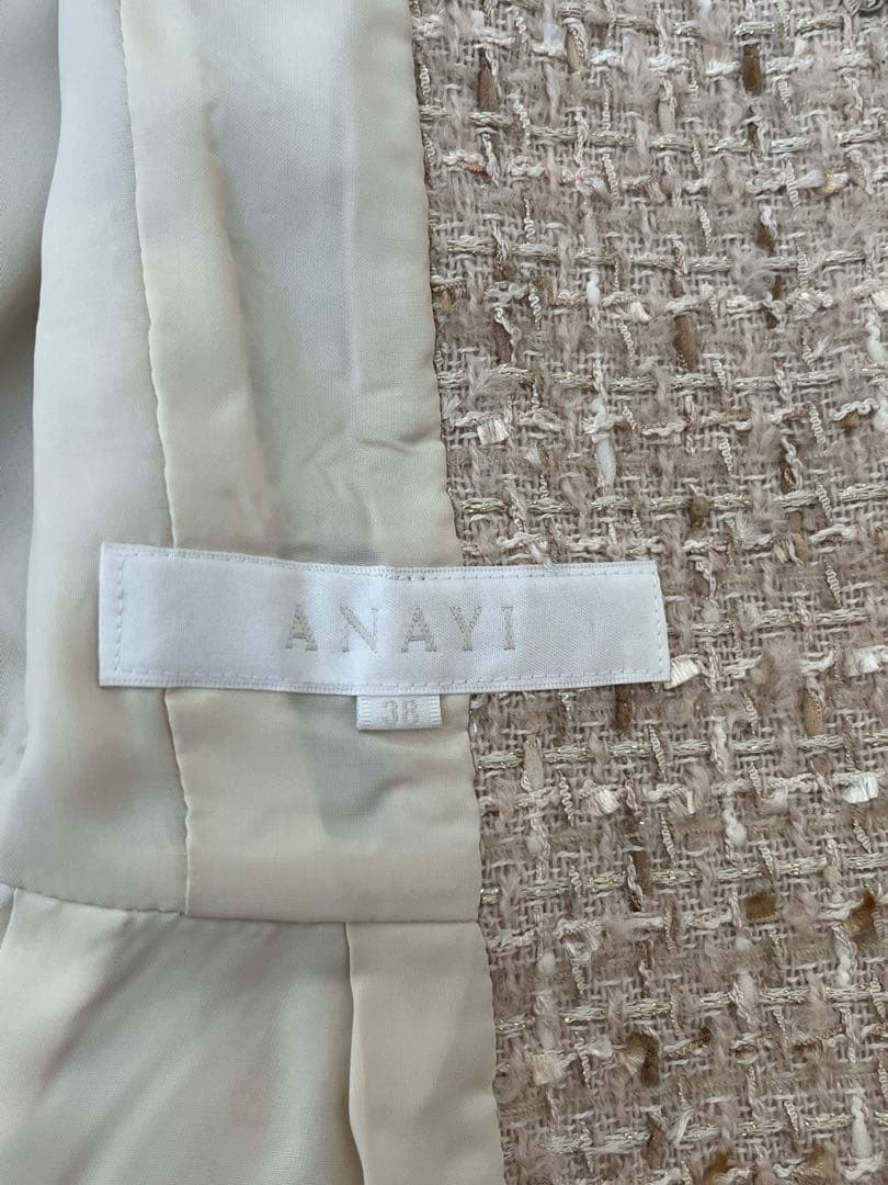 ANAYIアナイノーカラーベージュツイードジャケット❣️35