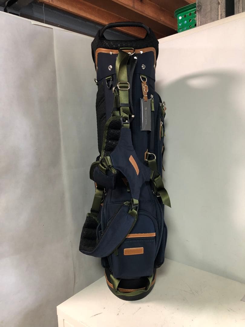 マスターピース キャディバッグ スタンド、フードカバー付き ネイビー