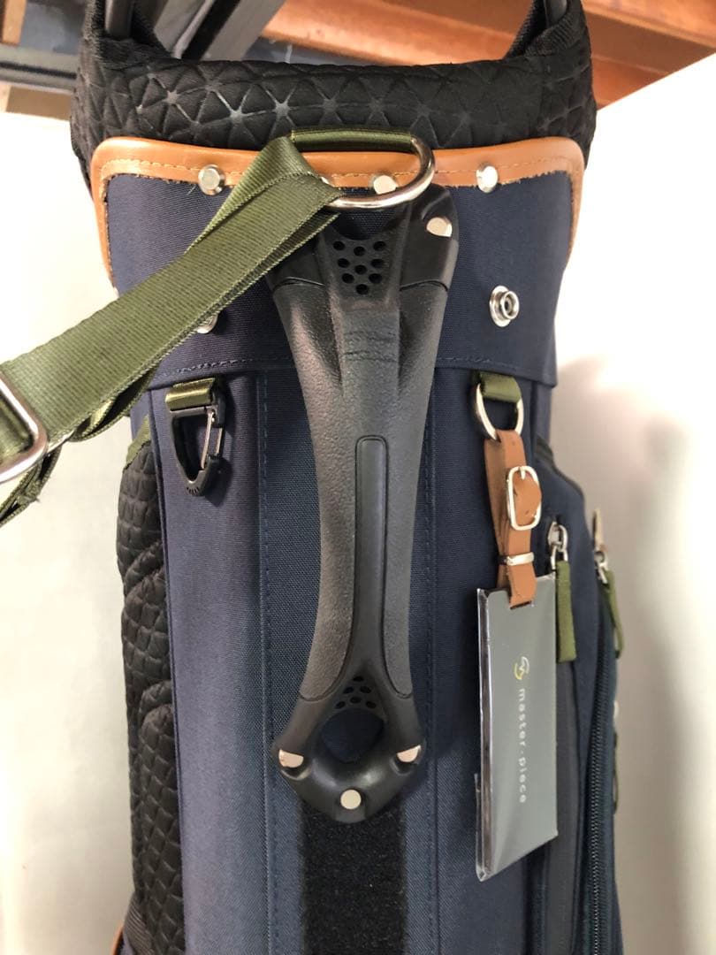 マスターピース キャディバッグ スタンド、フードカバー付き ネイビー