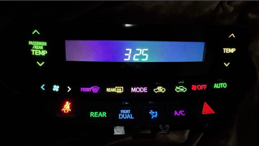 ヴェルファイア アルファード　20前期用レインボー 打ち替え済み エアコンパネル