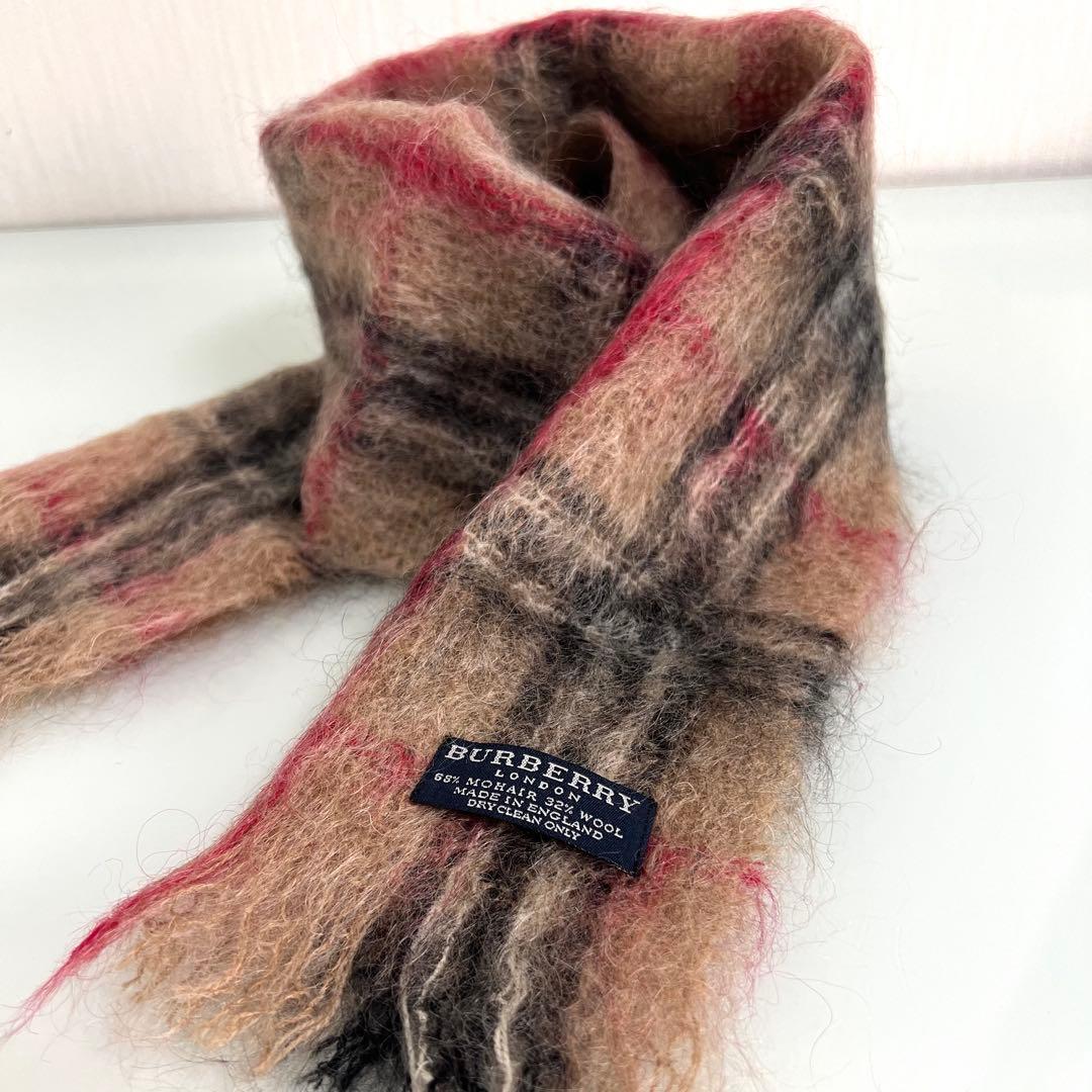 『美品』BURBERRY LONDON バーバリー ロンドン モヘヤ　マフラー