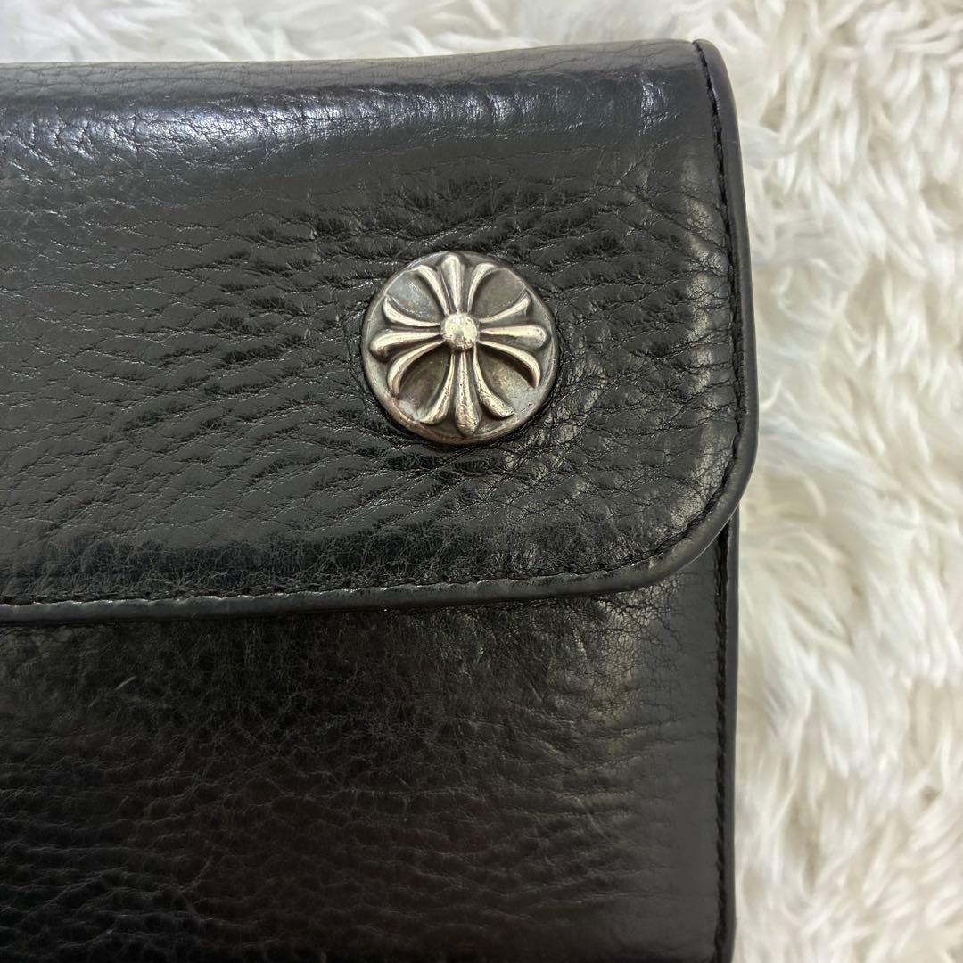 【専用】CHROME HEARTSクロムハーツ ウェーブウォレットブラックレザー