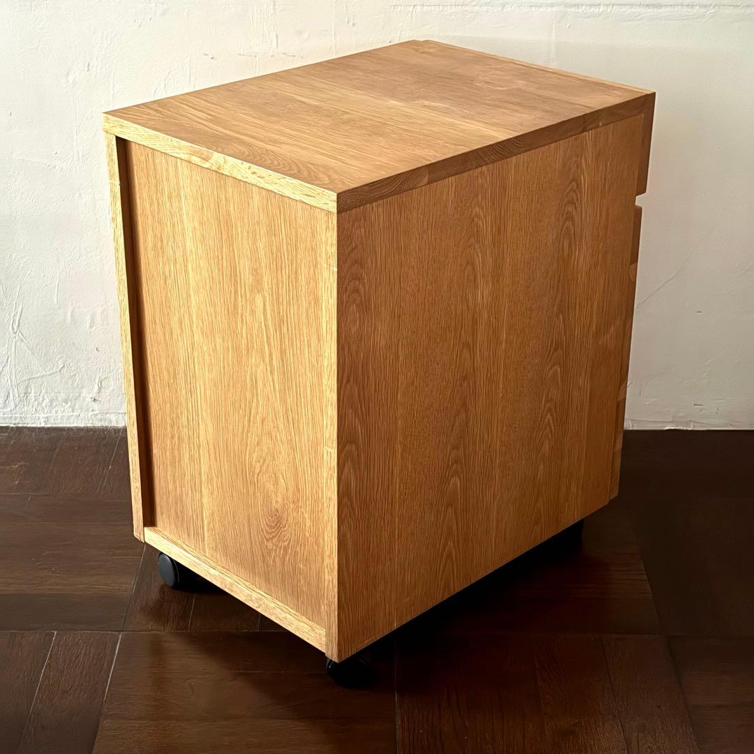 【廃盤】無印良品 木製デスクキャビネット オーク材