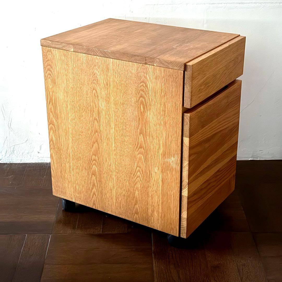 【廃盤】無印良品 木製デスクキャビネット オーク材