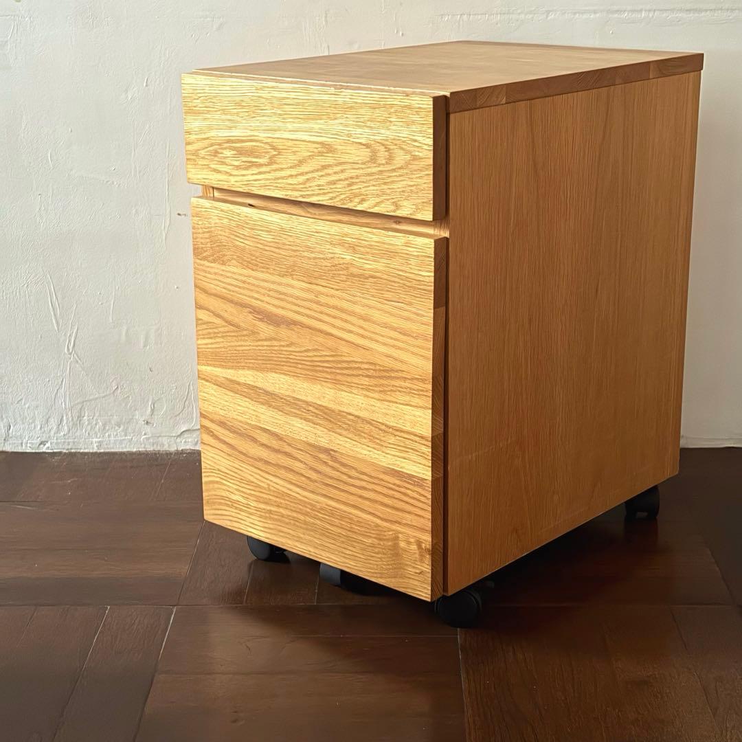 【廃盤】無印良品 木製デスクキャビネット オーク材