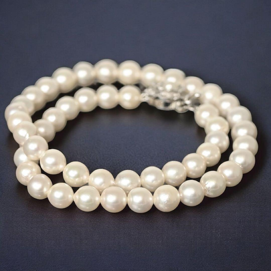 【極上】ツツミ　アコヤ　パール　大珠　本真珠　ネックレス　シルバー　8.5mm