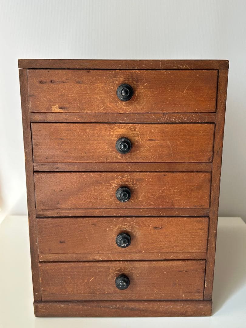 古道具　5杯抽斗　小引き出し　ヴィンテージ　アンティーク　ドロアー　昭和レトロ