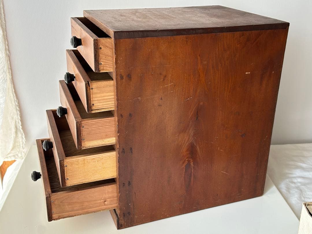 古道具　5杯抽斗　小引き出し　ヴィンテージ　アンティーク　ドロアー　昭和レトロ