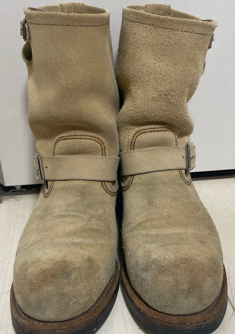 ベージュ スエード エンジニアブーツ