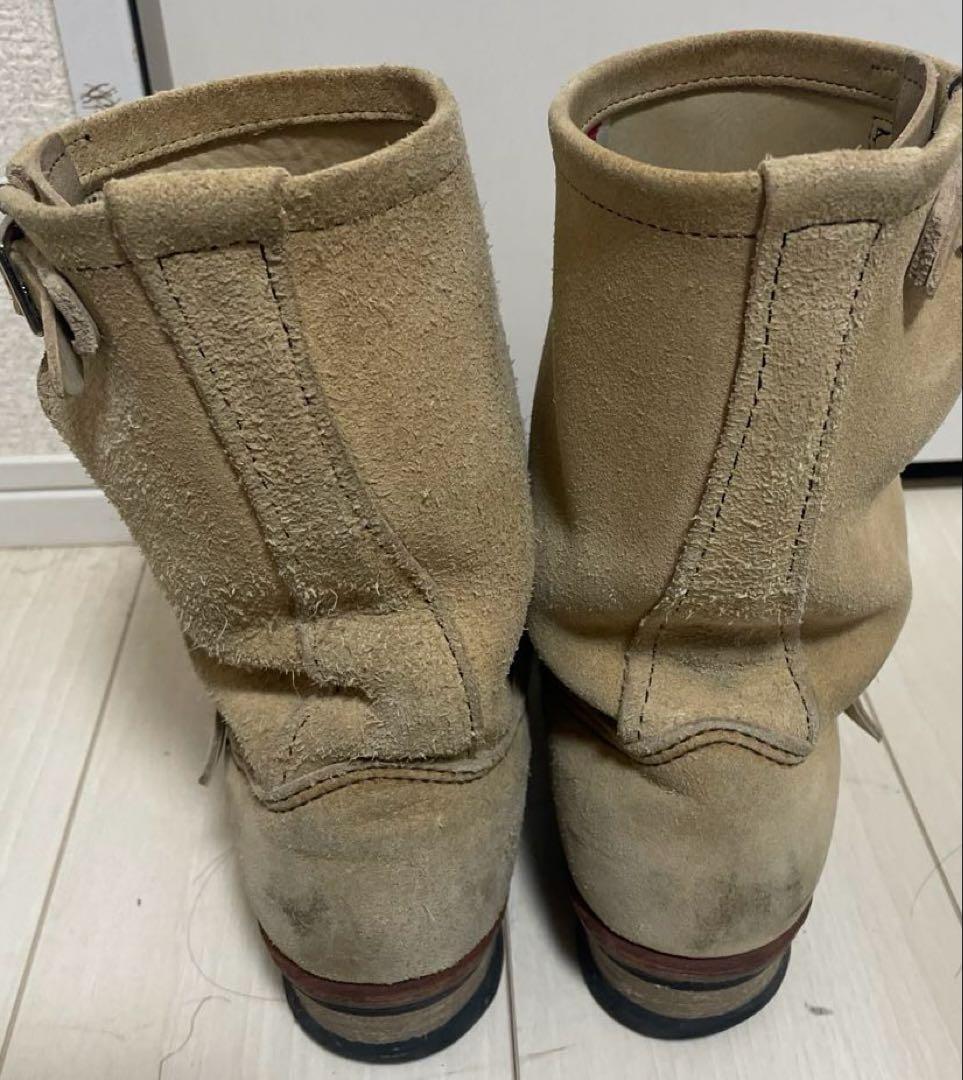 ベージュ スエード エンジニアブーツ