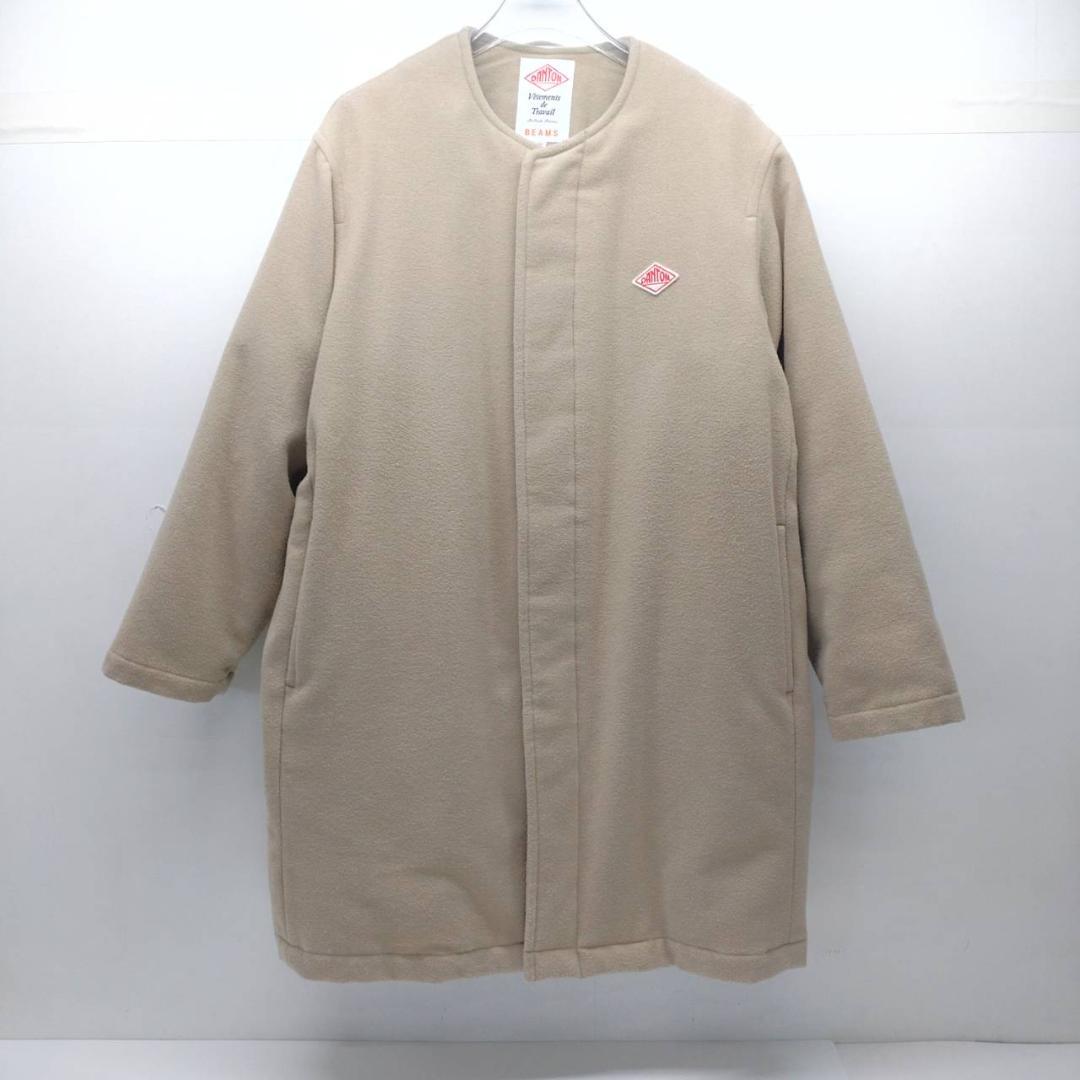DANTON Ray BEAMS 別注 モッサ ノーカラー ダウンコート 36