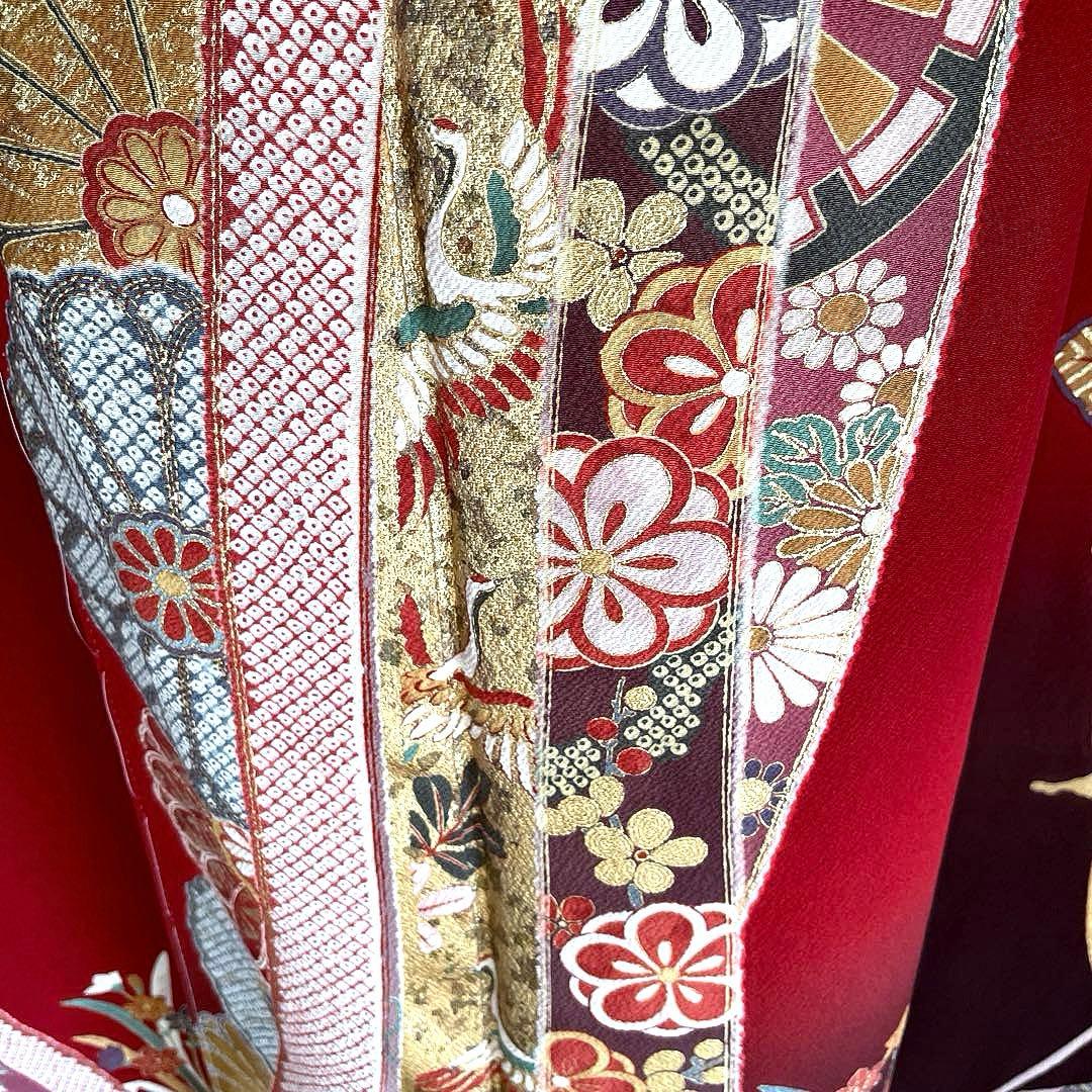 振袖フルセット　高身長　新品　手描き友禅　成人式振袖　振袖　裄丈69 赤