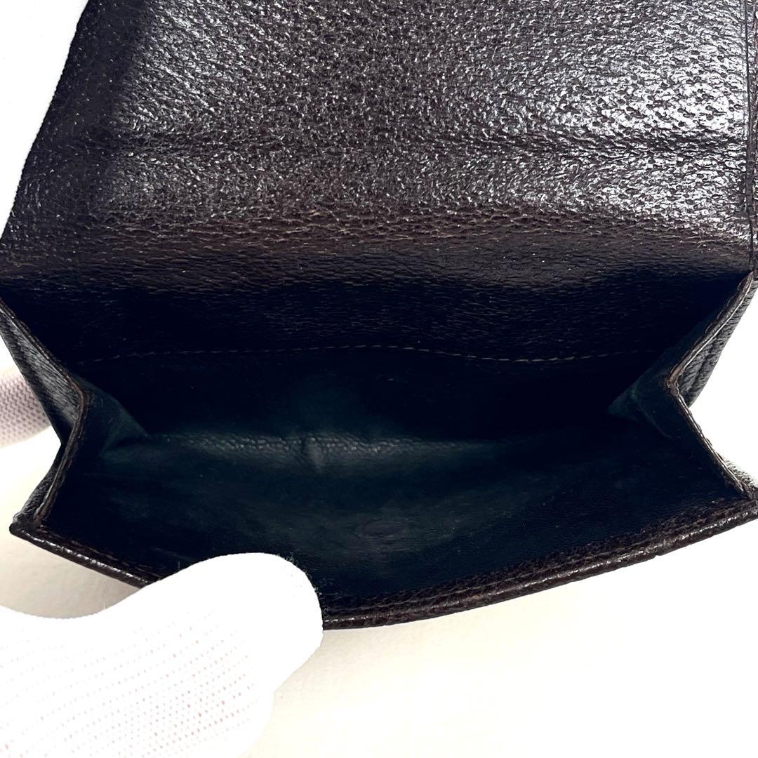 グッチ　折り財布　ロゴプレート　GGキャンバス　スクエア　コンパクト　レザー　美