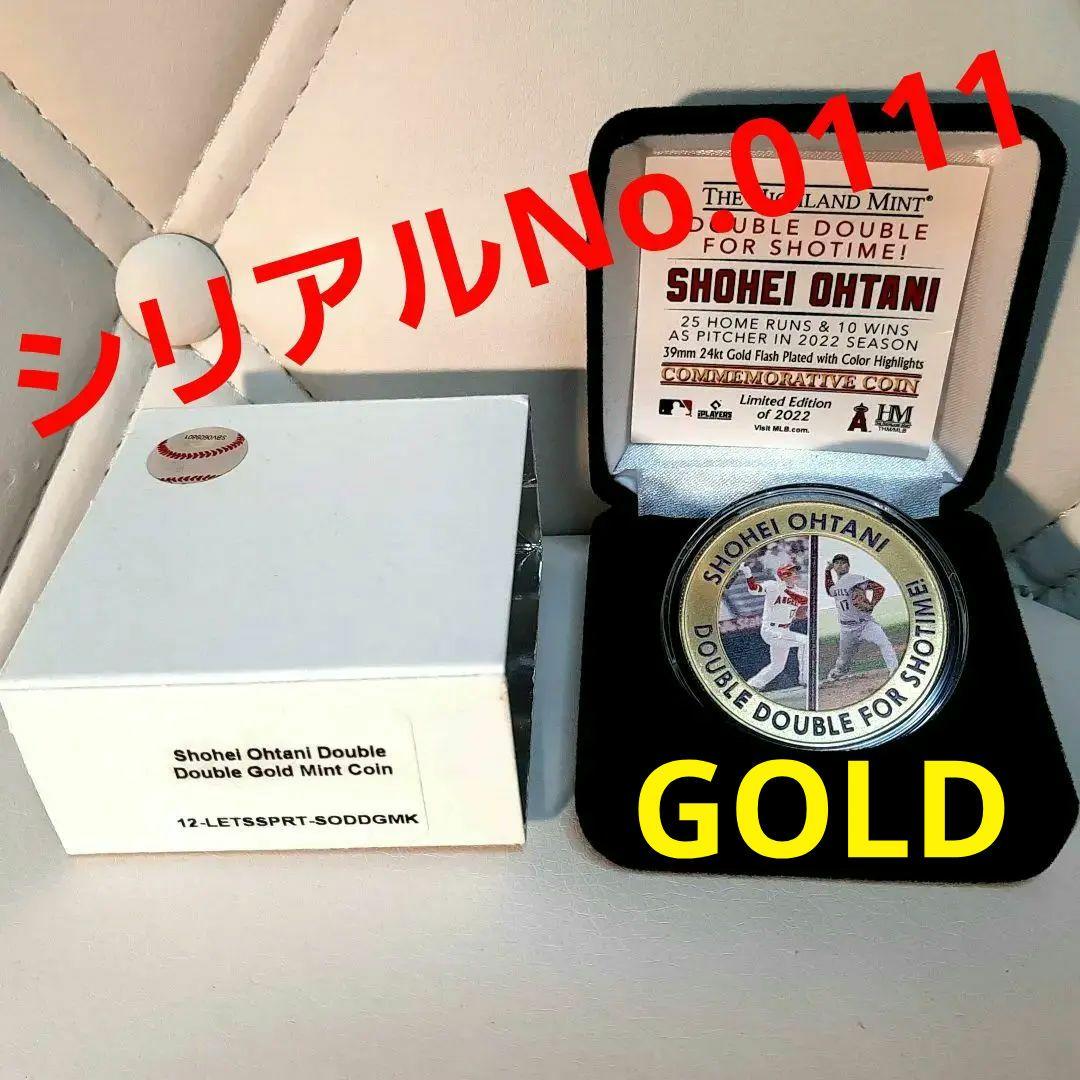 【シリアル№111】大谷翔平・2桁勝利2桁本塁打記念・ゴールド／良番メダル