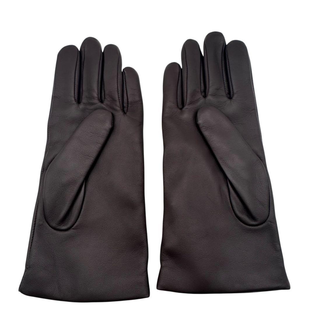 COACH コーチ leather gloves 革手袋 ダークブラウン