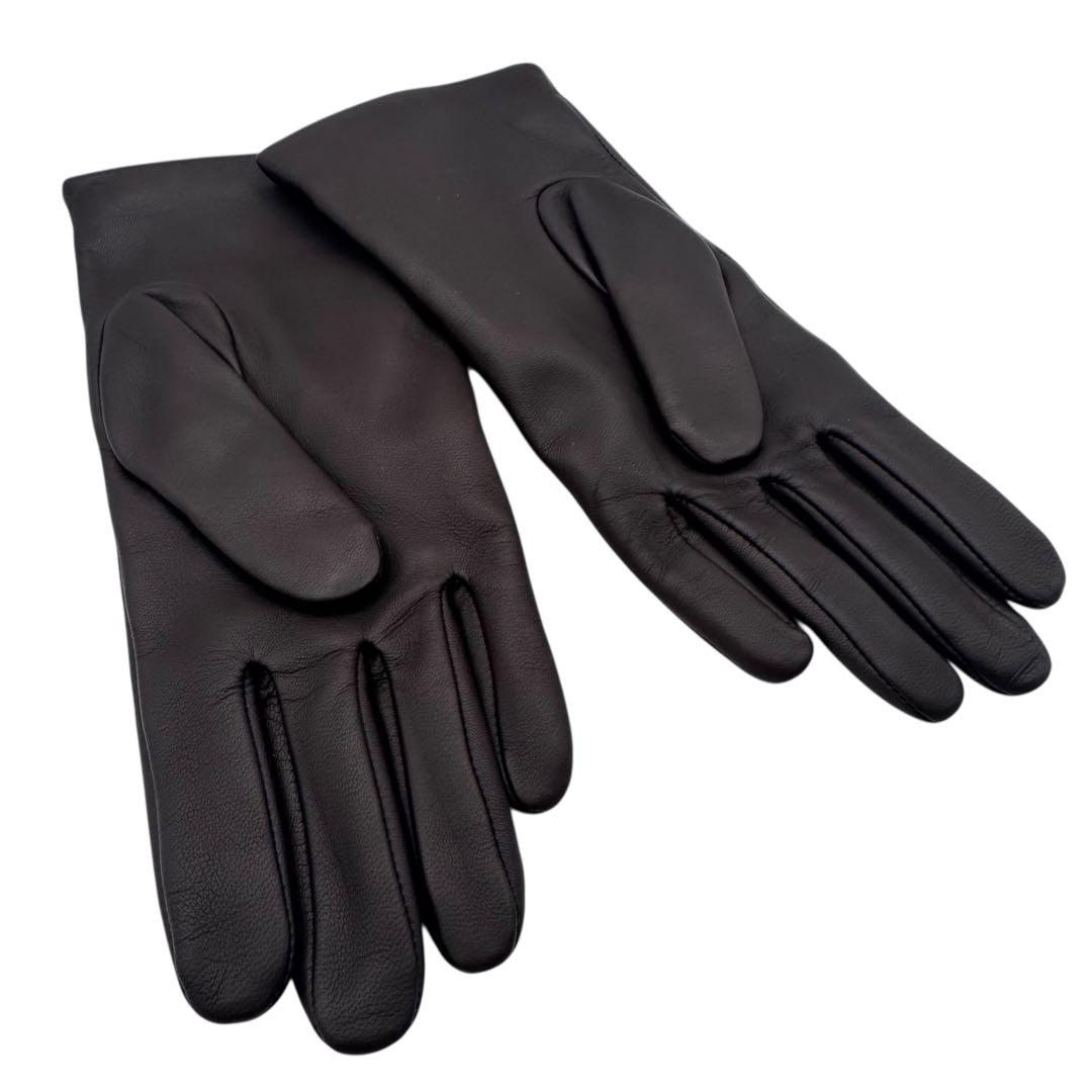 COACH コーチ leather gloves 革手袋 ダークブラウン