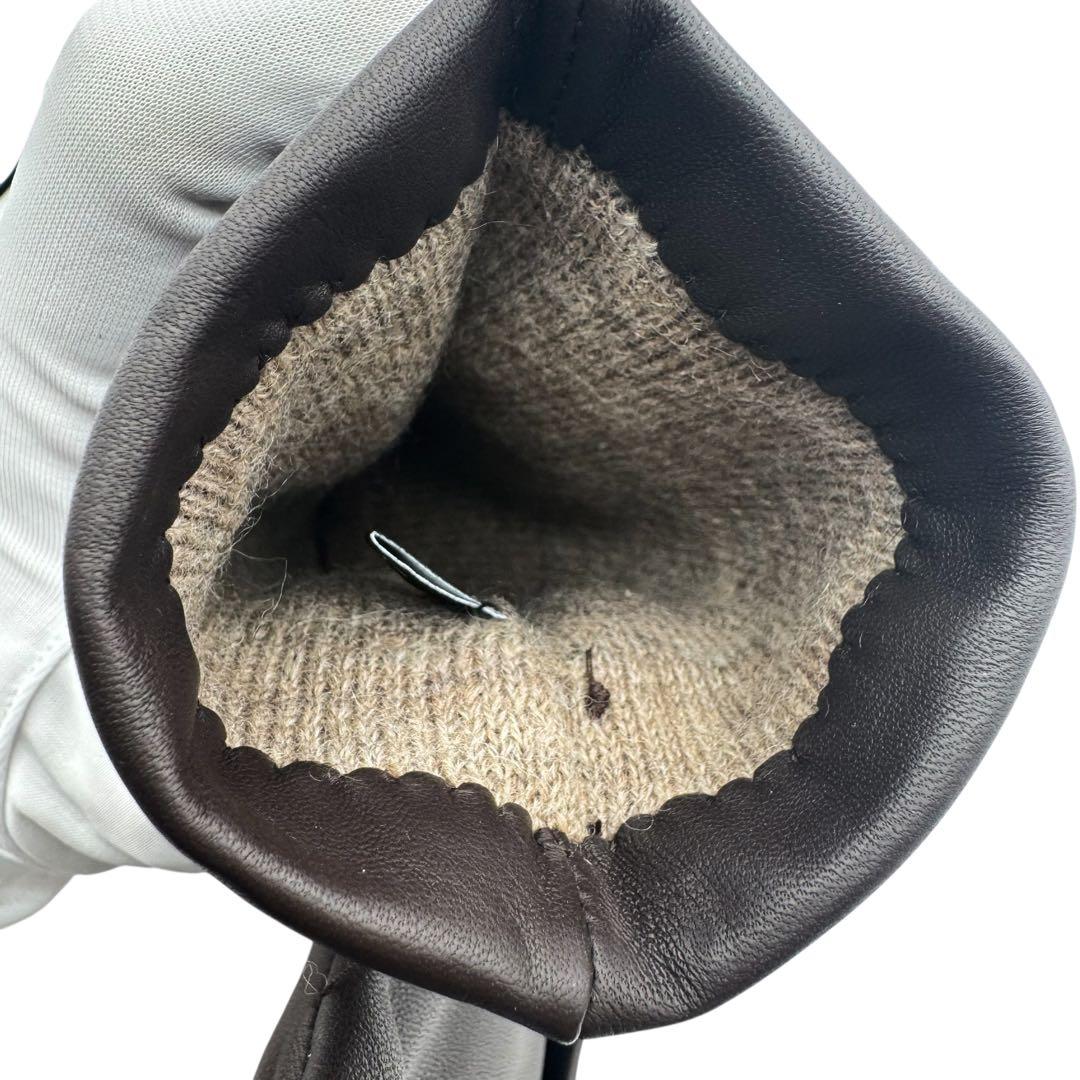 COACH コーチ leather gloves 革手袋 ダークブラウン