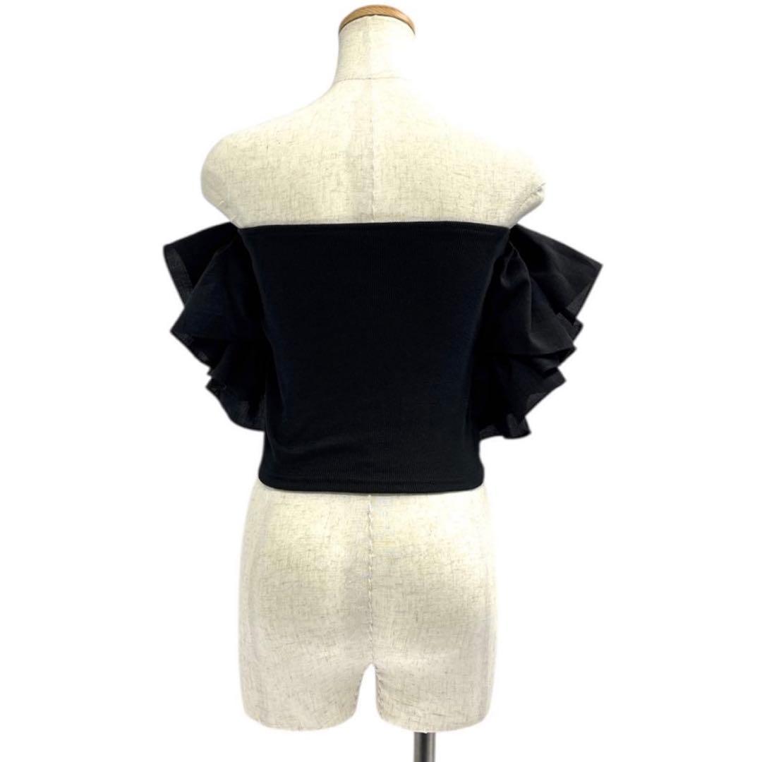 美品　アモマ　AMMOMA　RUFFLE BUSTIER　ビスチェ　F　ブラック