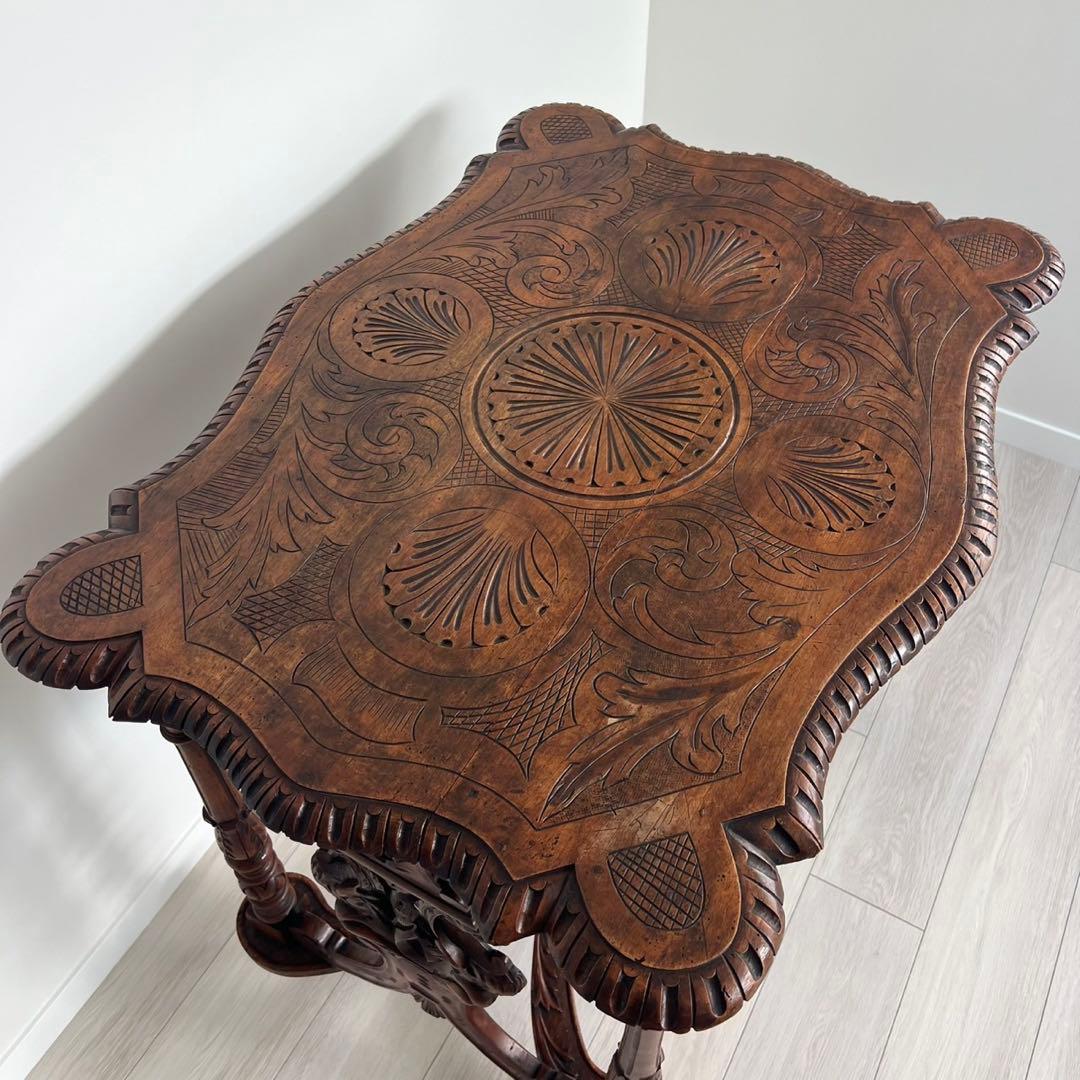 デスク　テーブル　英国　ヨーロッパアンティーク家具　フランス　木製　エンジェル