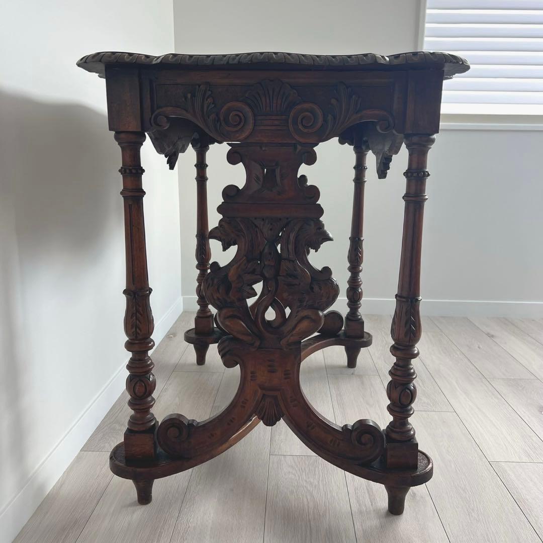 デスク　テーブル　英国　ヨーロッパアンティーク家具　フランス　木製　エンジェル