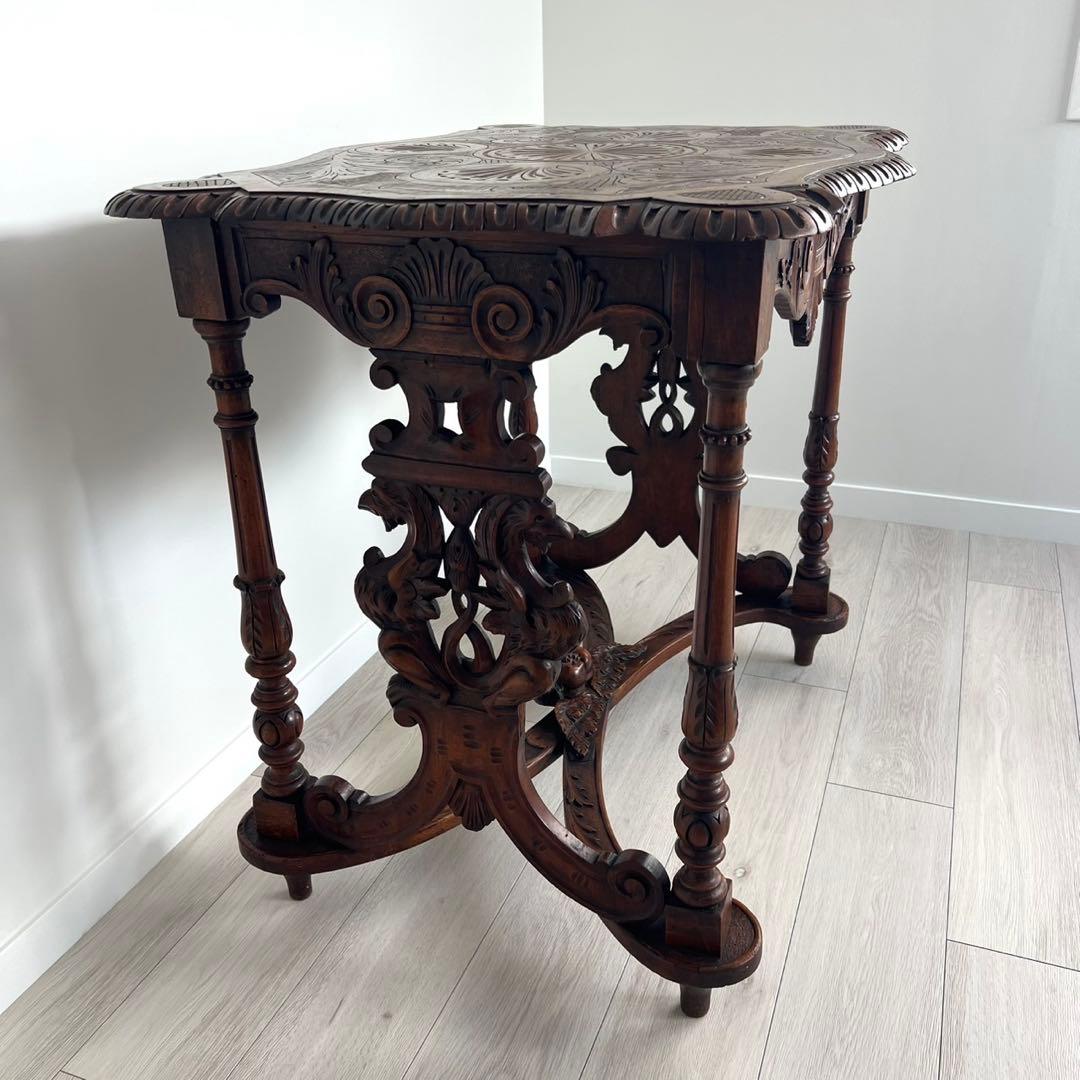 デスク　テーブル　英国　ヨーロッパアンティーク家具　フランス　木製　エンジェル