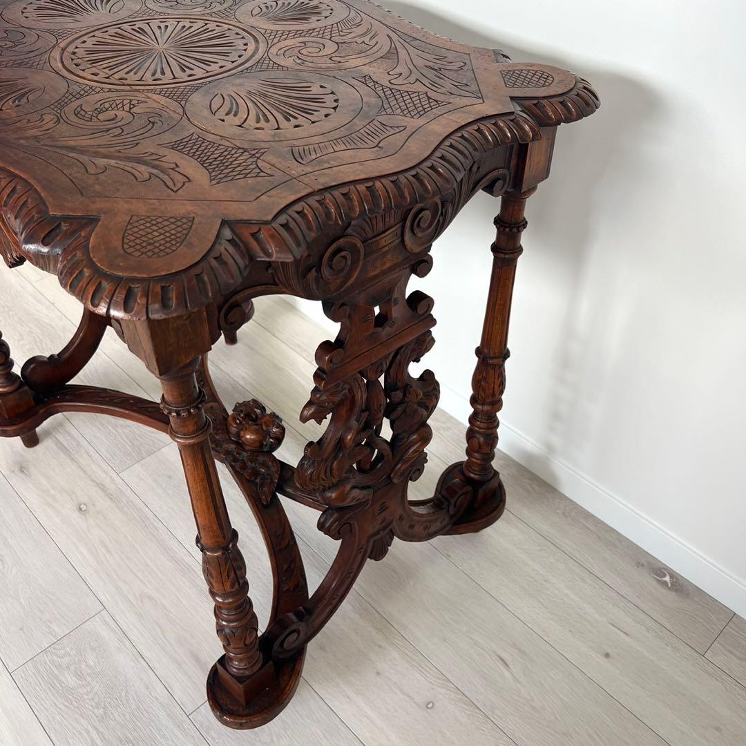 デスク　テーブル　英国　ヨーロッパアンティーク家具　フランス　木製　エンジェル