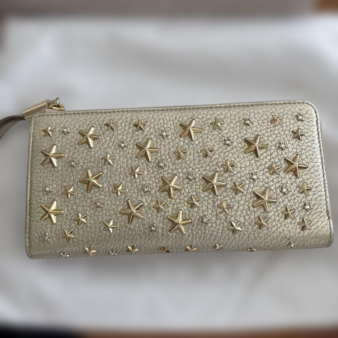JIMMY CHOO ゴールド 星型スタッズ 長財布