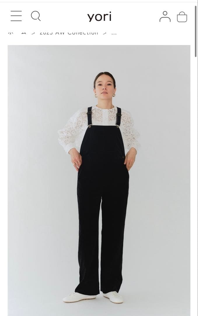 【新品　未使用】yori ベルベットサロペット【2025AW】　36